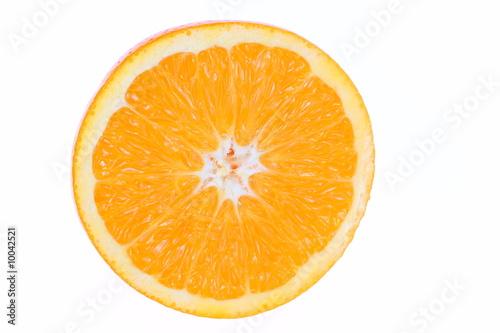 Orange fruit slice, isolated on white background