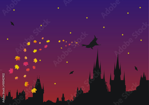 Halloween in gothic town