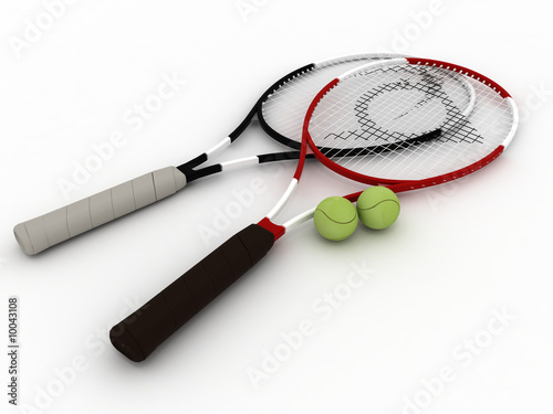 Tennis racket's on white background