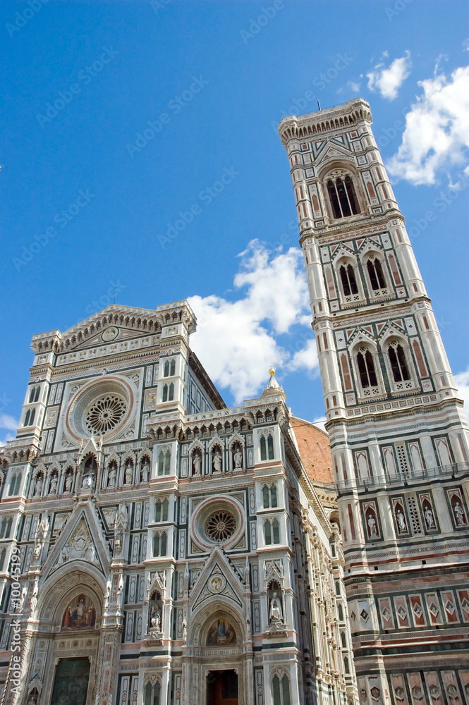 Cathedral duomo bell tower facade Florence