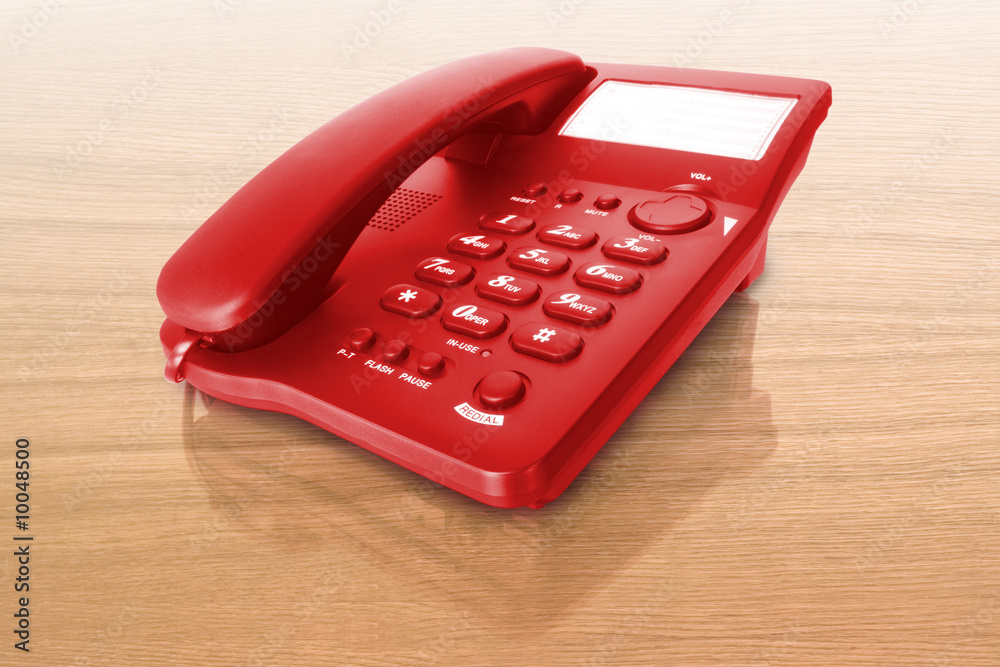 black telephone isolated on white with reflection