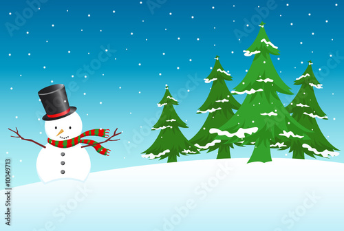 Vector illustration of Winter landscape