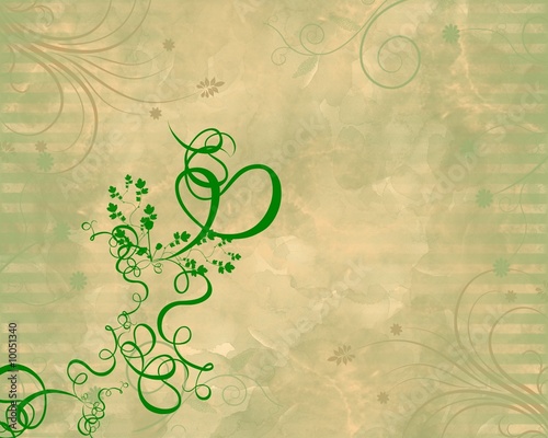 FLORAL PASTEL VERT JAUNE
