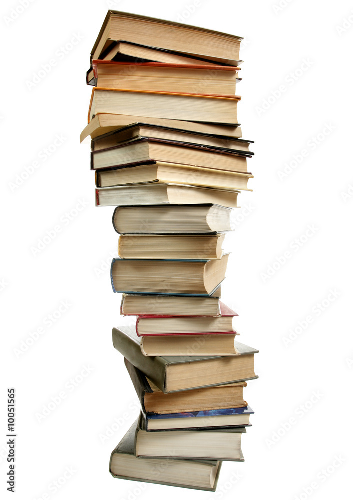 Stack of books isolated over white background.. Stack of books isolated over white background..