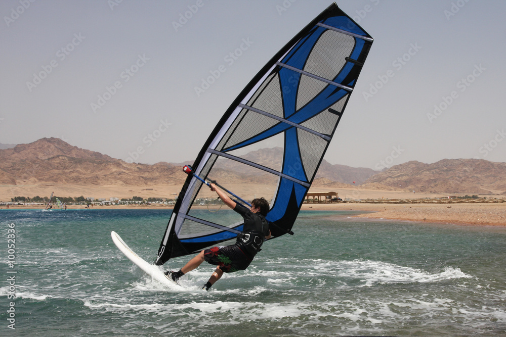 Naklejka premium Windsurfing in Dahab. Egypt, Red Sea.