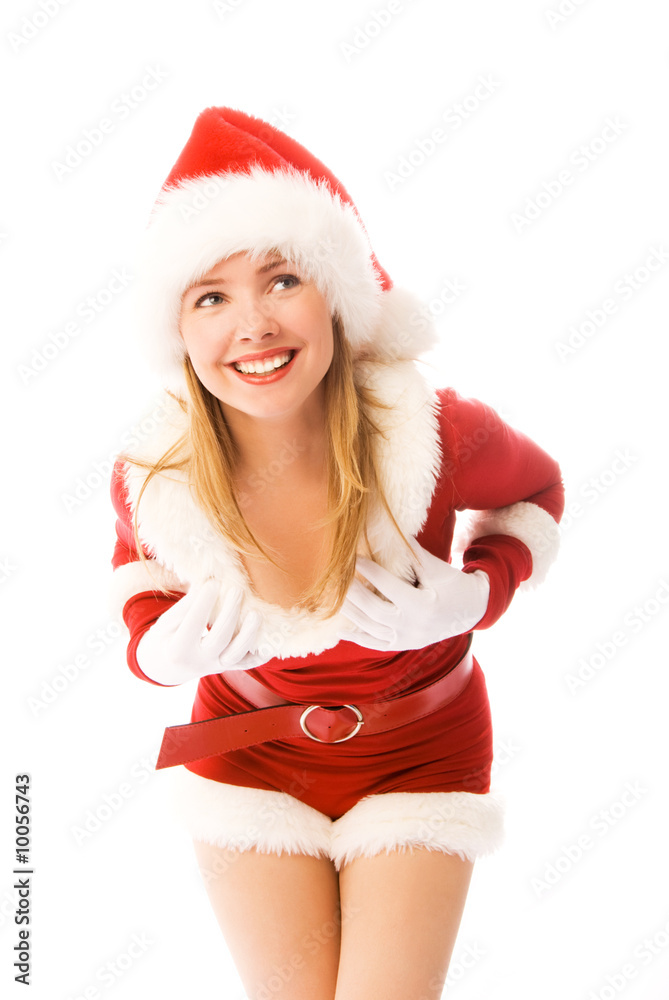 cheerful sexy girl celebrating Christmas cheerful sexy girl celebrating Christmas