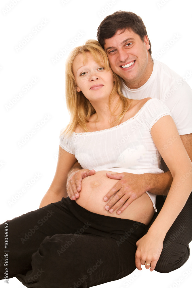 young happy couple isolated on a white background young happy couple isolated on a white background