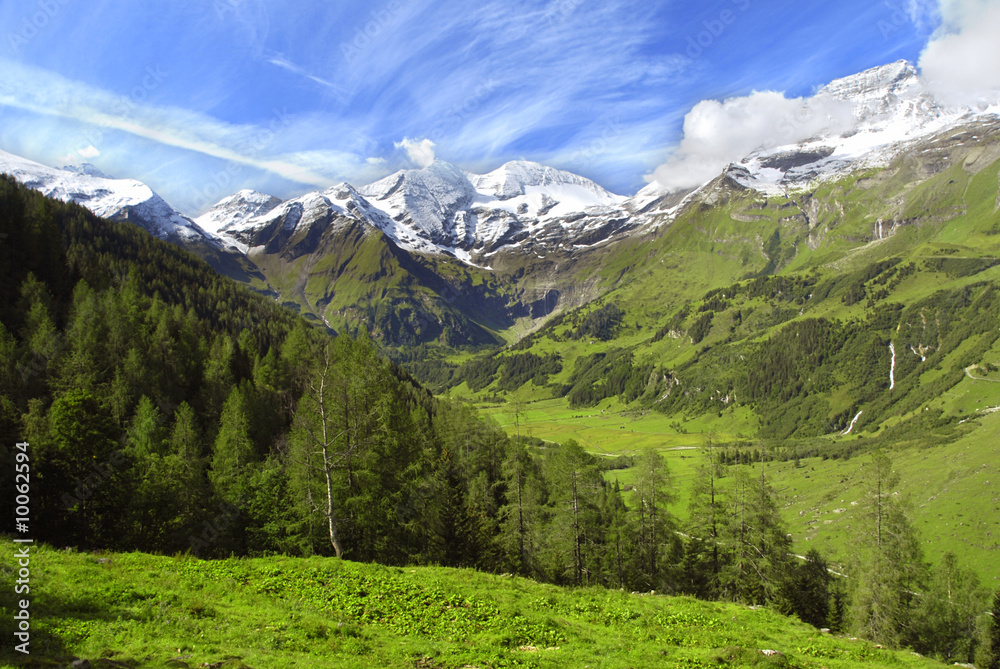 View at alpine mountain peaks - Grossglockner View at alpine mountain peaks - Grossglockner
