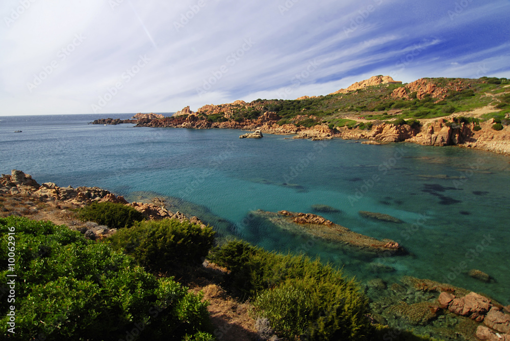 Beautiful bay with turquoise blue water on Sardinia