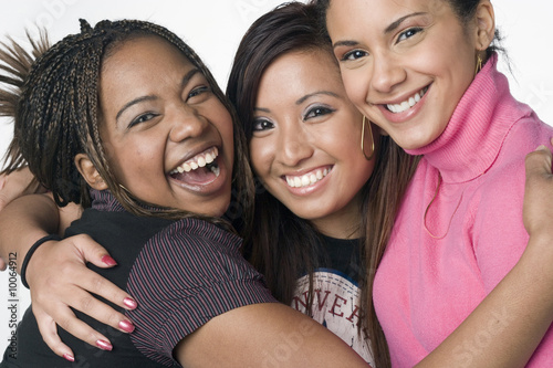 Asian, Latino, African American teen girl portrait