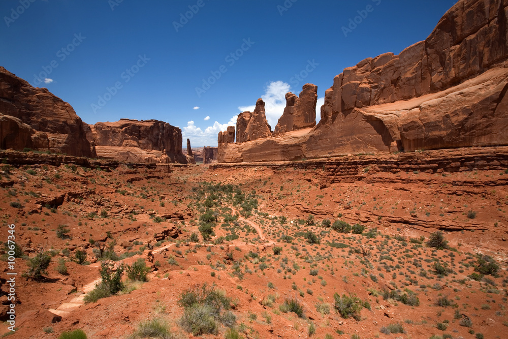 Die Park Avenue im Arches National Park in Utah Die Park Avenue im Arches National Park in Utah
