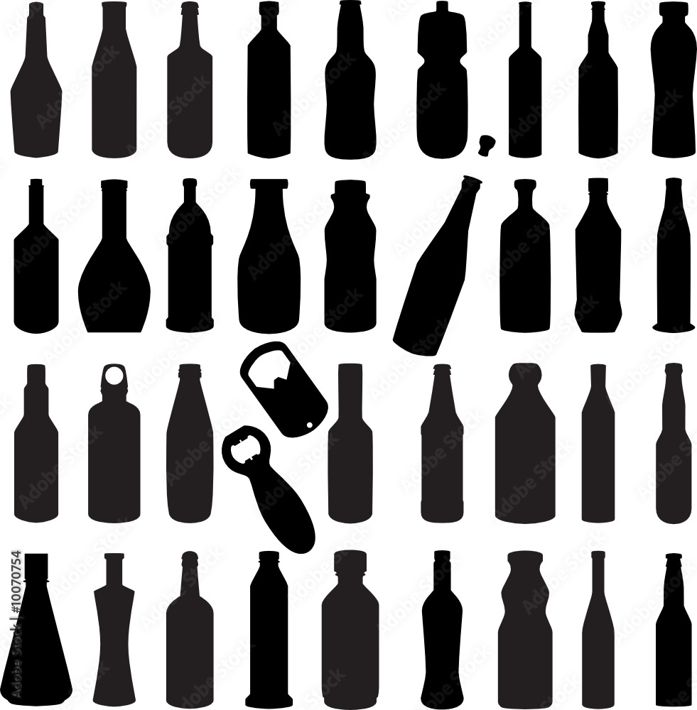 set of bottle silhouette vector set of bottle silhouette vector