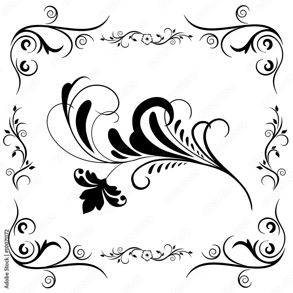 Fototapeta premium decorative floral elements vector
