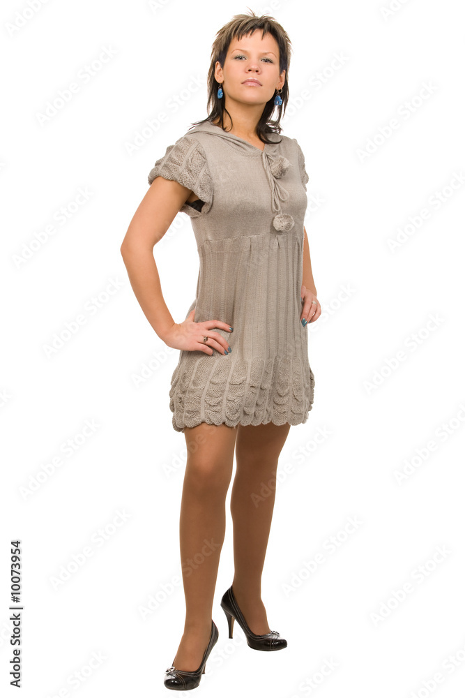portrait of beautiful woman on a white background portrait of beautiful woman on a white background
