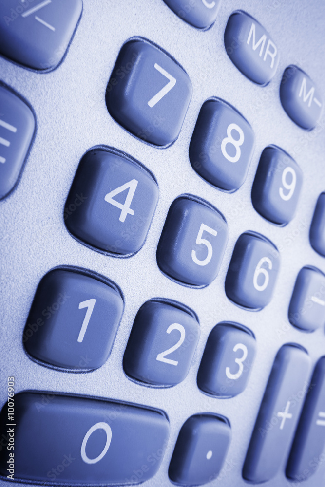 Close Up of Calculator Keys in Blue Tone Close Up of Calculator Keys in Blue Tone