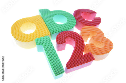 Tableau sur toile Alphabets and Numbers on Isolated White Background