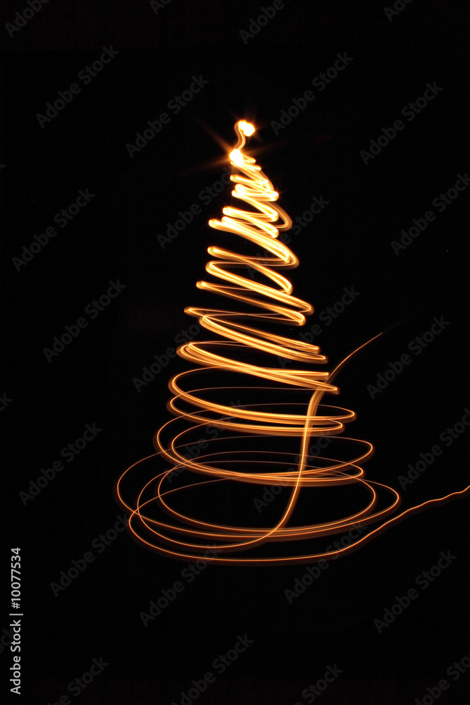 xmas tree (lights) on the black background xmas tree (lights) on the black background