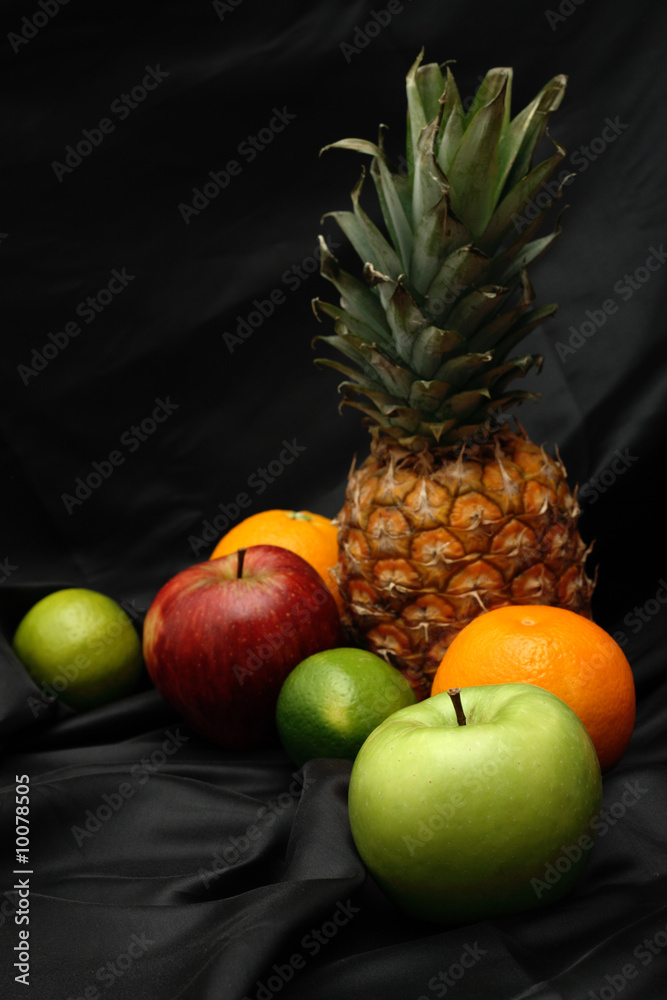 Studio photo of fresh fruits on black background Studio photo of fresh fruits on black background