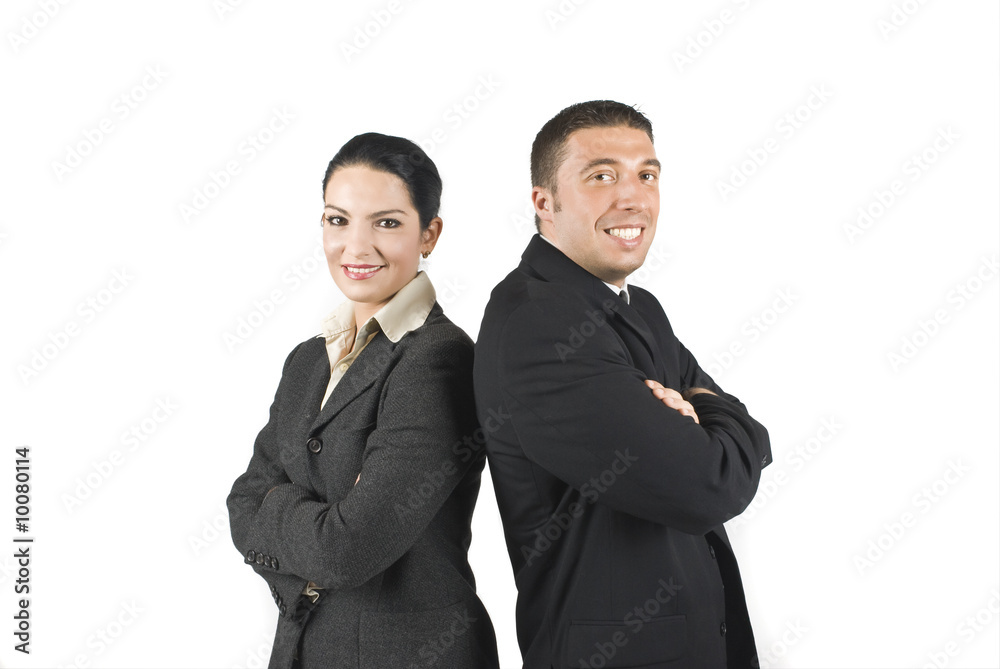 Portrait of two enthusiastic business people Portrait of two enthusiastic business people