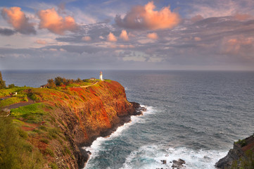 Poster Vuurtoren Kilauea vuurtoren Kauai ochtendlicht  © Kenneth Sponsler