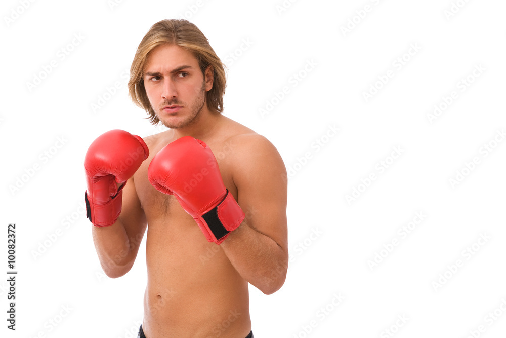 handsome and energic man half naked and ready for boxing handsome and energic man half naked and ready for boxing