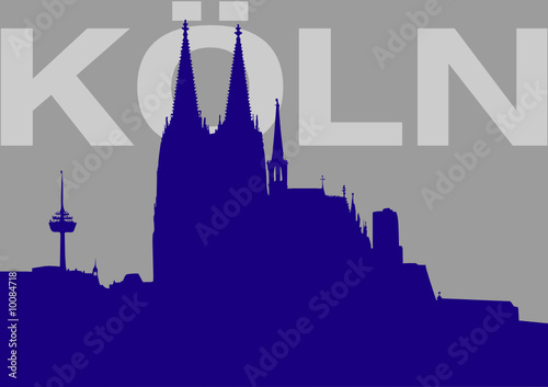 cologne koeln german town silhouette