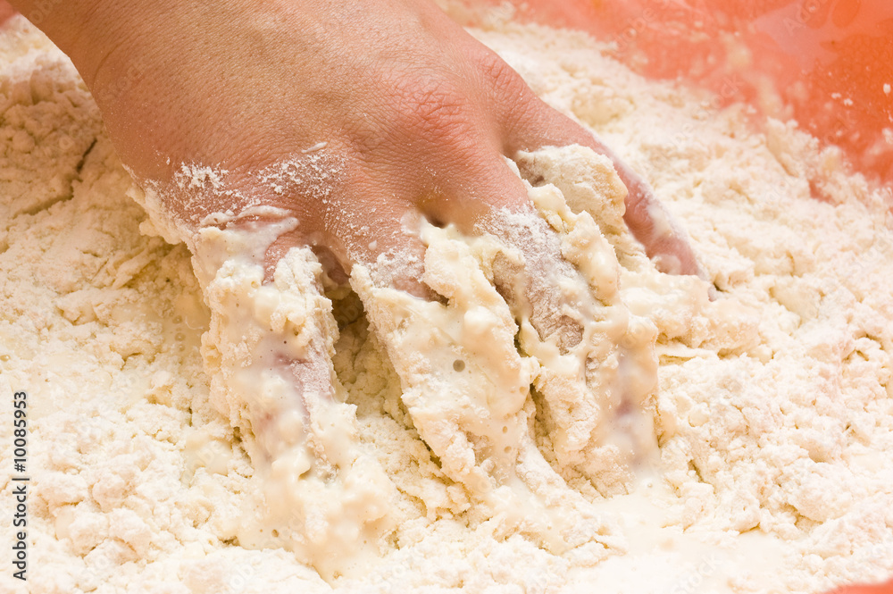 Fancy pastry preparation, close-up Fancy pastry preparation, close-up