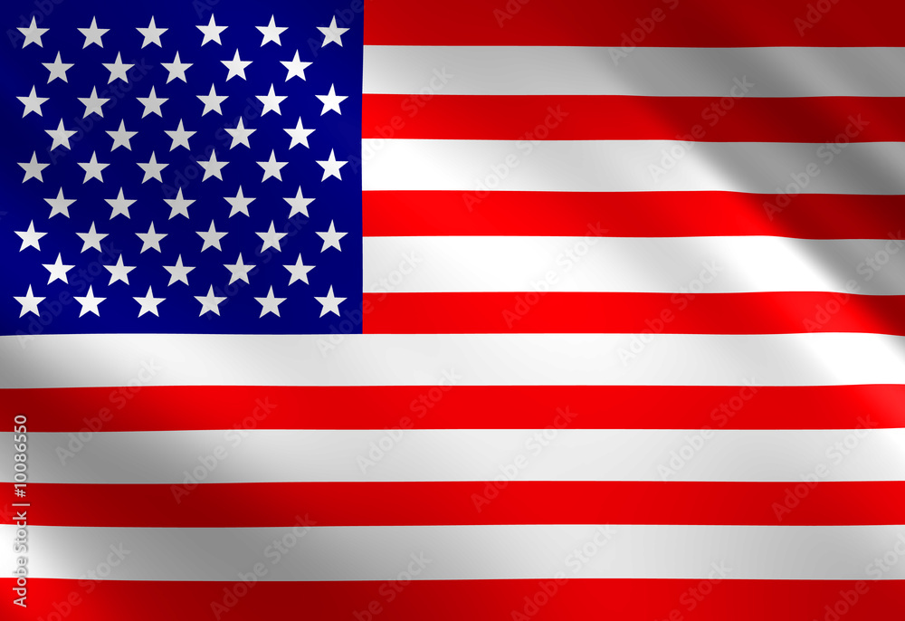 Naklejka premium American flag waving in the wind