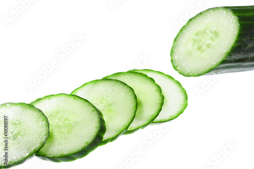 Sliced fresh cucumber