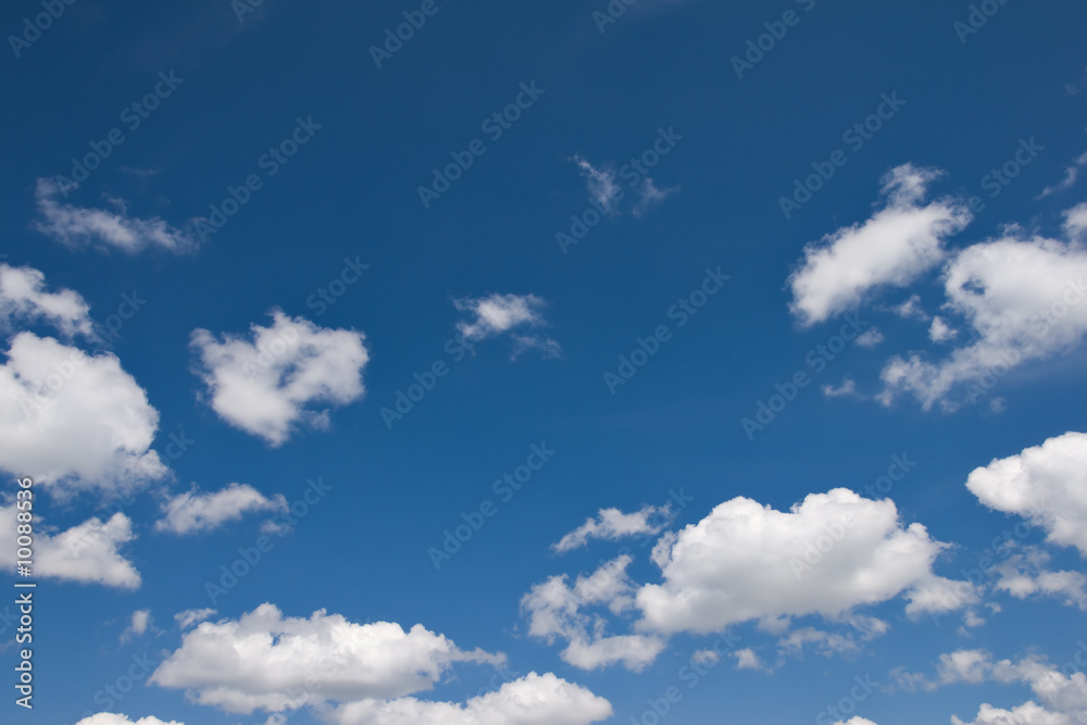 blue sky with cauliflower clouds blue sky with cauliflower clouds