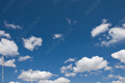 blue sky with cauliflower clouds