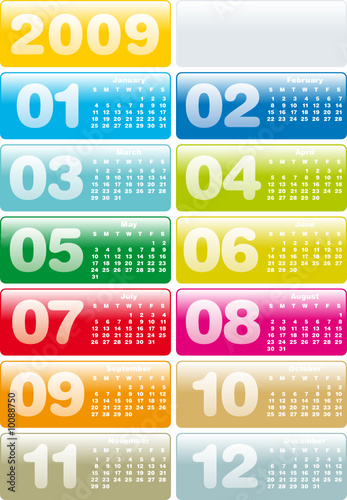 Colorful Calendar for 2009.
