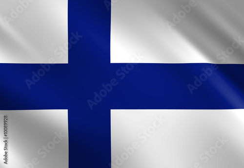 Flag of finland waving in the wind