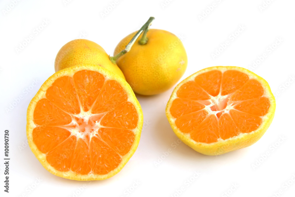 Juicy tangerines on white background Juicy tangerines on white background