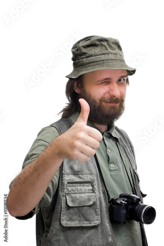 Photographer tourist with camera