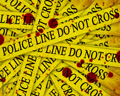 police investigation: collection of police lines with text