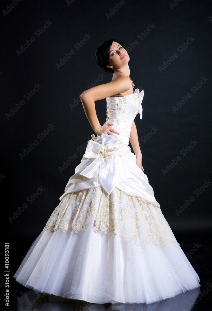 Young attractive woman in wedding dress