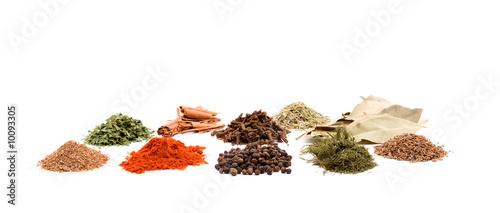 Fototapeta Naklejka Na Ścianę i Meble -  herbal spices studio isolated over white