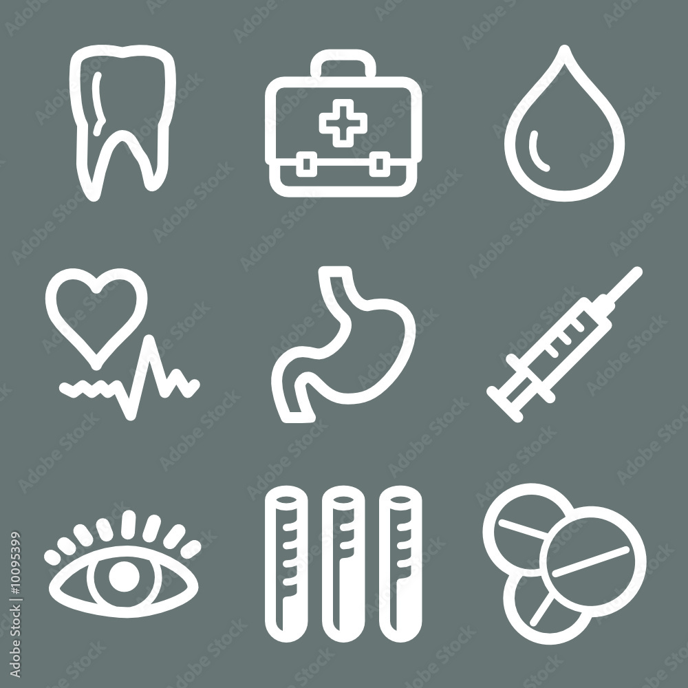 White medicine web icons V2