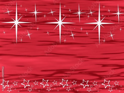 White stars on red