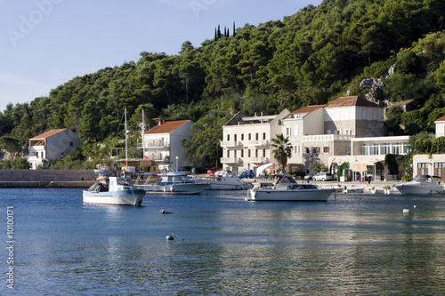 Tiny port at the seaside village at the morning