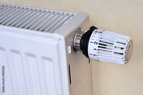 Detail of an white heater regulator ventil.