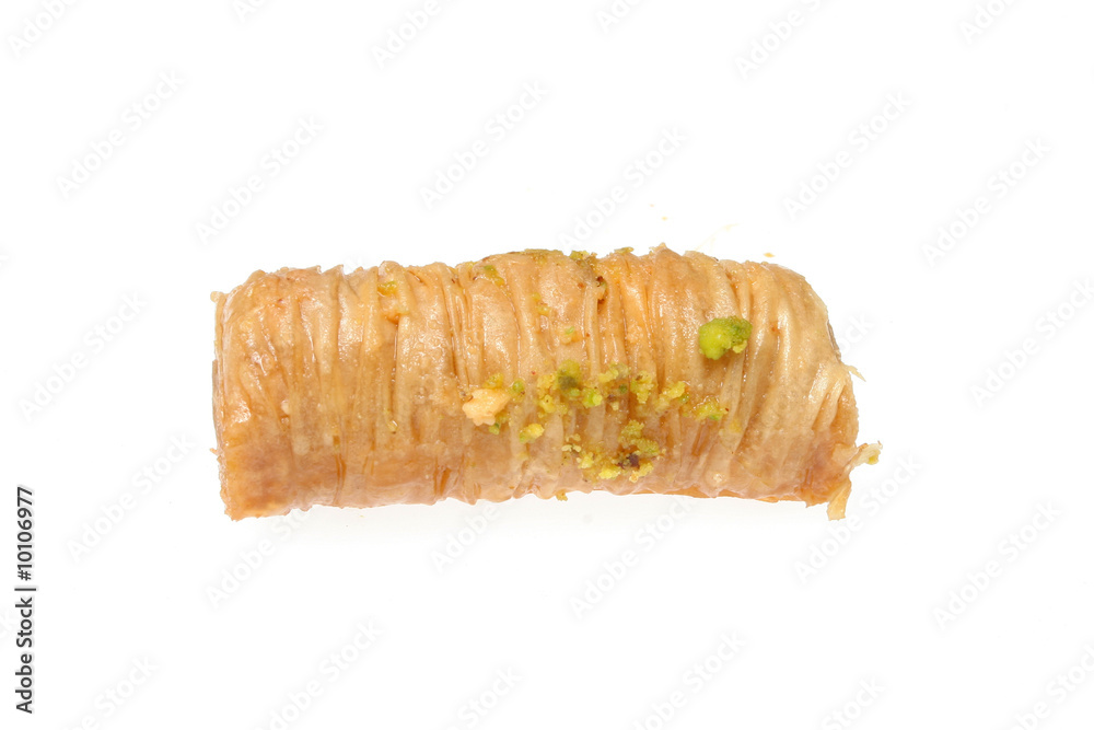 Single Greek pastry isolated on white Single Greek pastry isolated on white