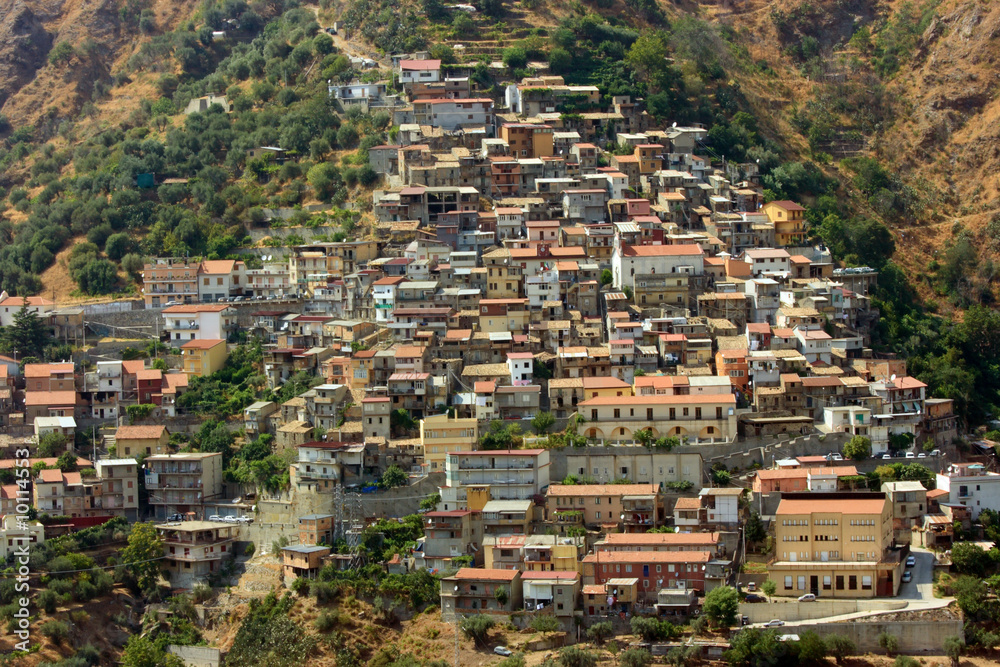 Typical village in Aspromonte of Calabria in Southern Italy