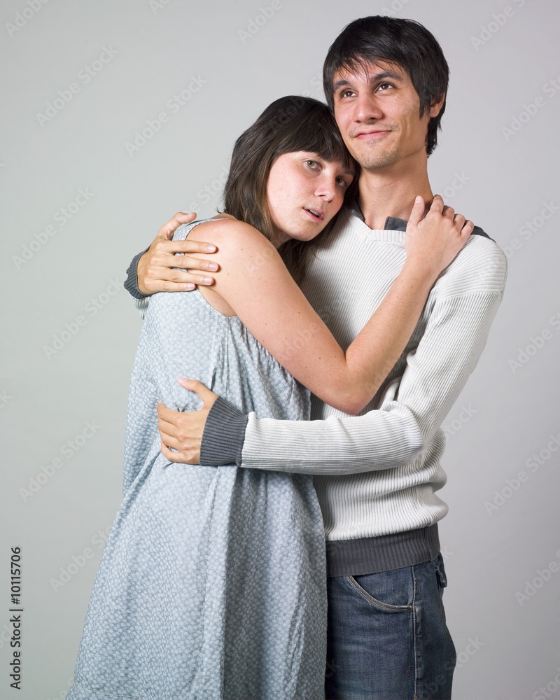 Fototapeta premium young couple in embrace