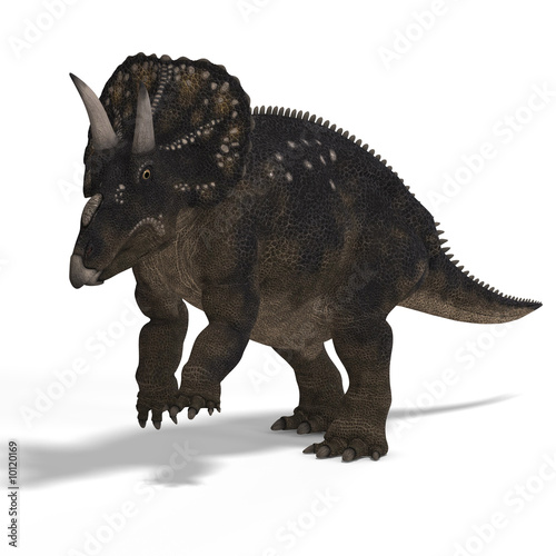 Dinosaur Diceratops With Clipping Path over white © Ralf Kraft
