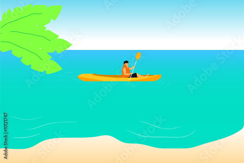 Kayaking on the sea