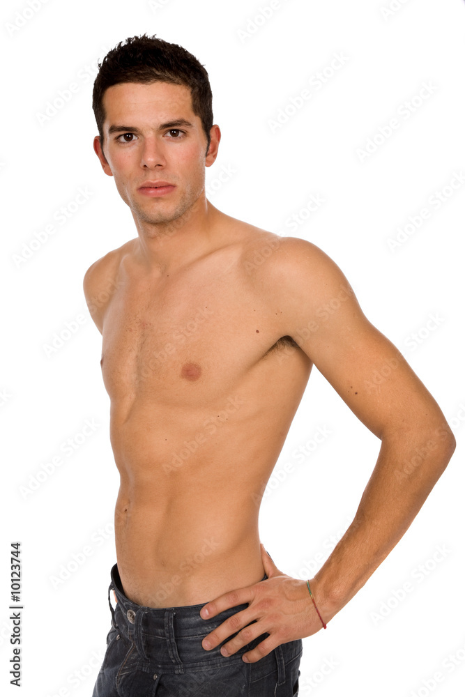 young sensual man on a whie background young sensual man on a whie background