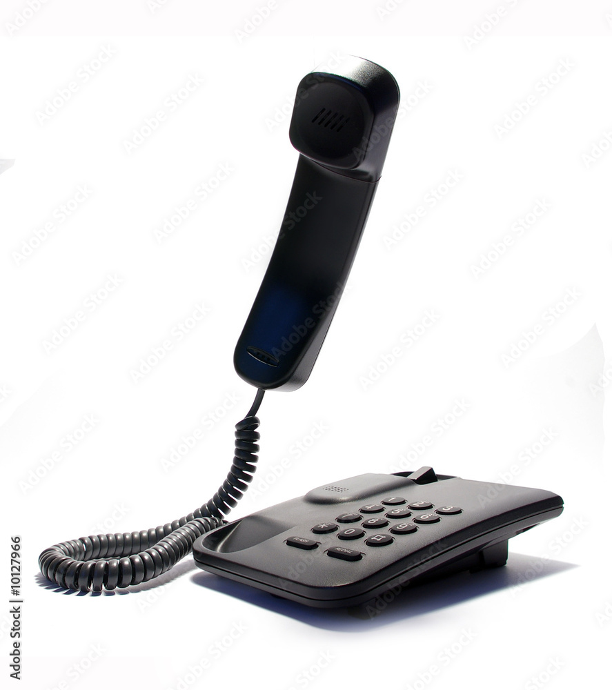 Black telephone isolated on a white background Black telephone isolated on a white background