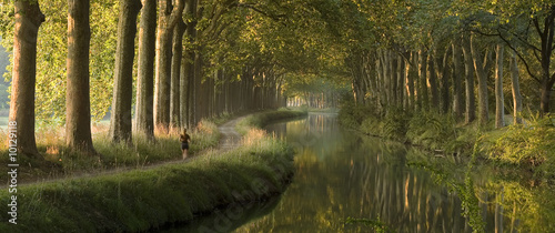 Panoramic scene of Le Canal du Midi, Toulouse
